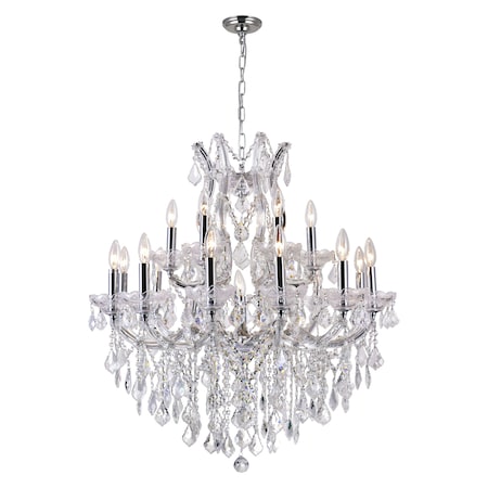 19 Light Up Chandelier With Chrome Finish